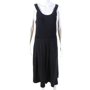 Leo & Sage Womens Scoop Neck Knit Sleeveless Maxi Dress Black Size Medium LL19LL